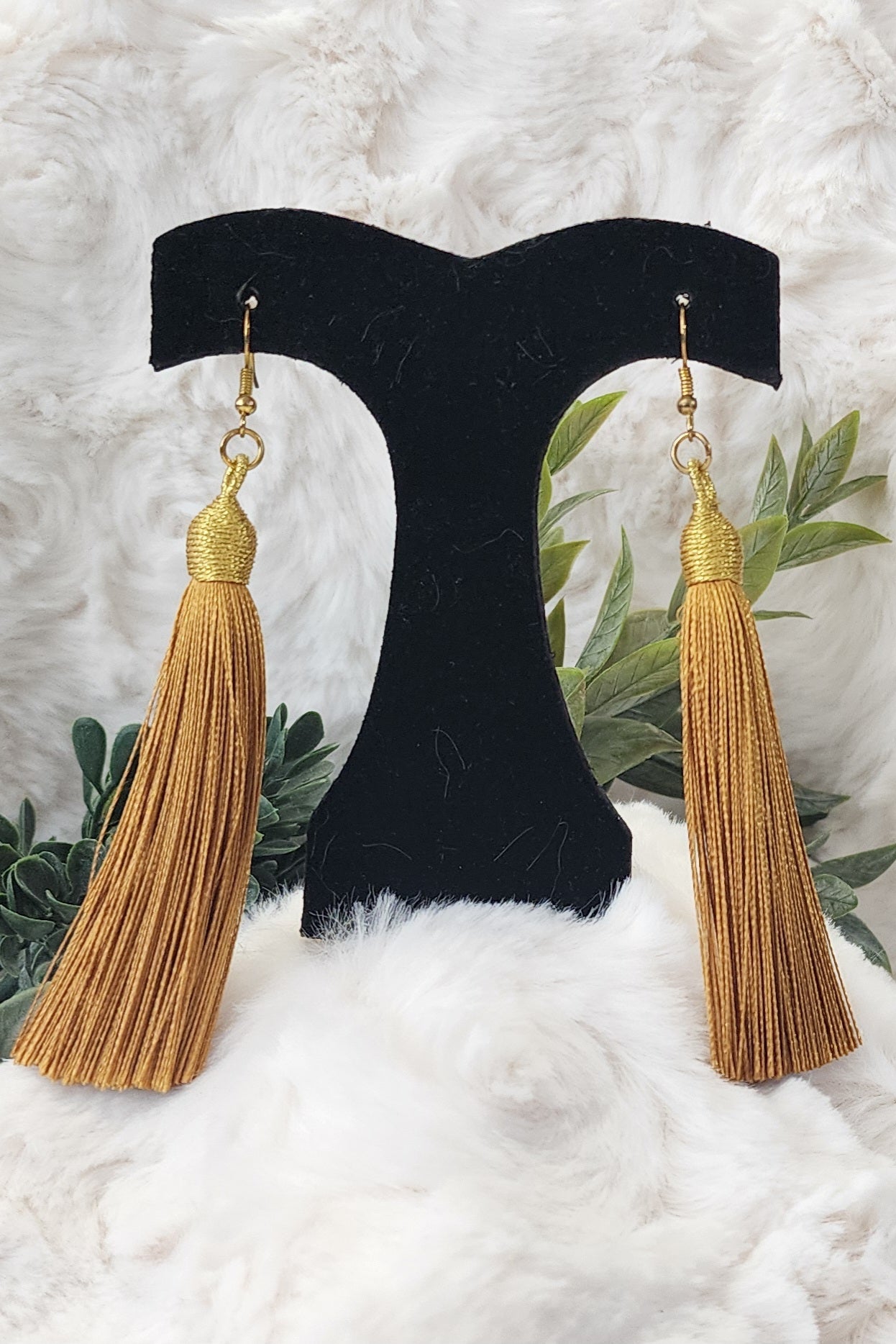 Elegant Long Gold Tassel Earrings