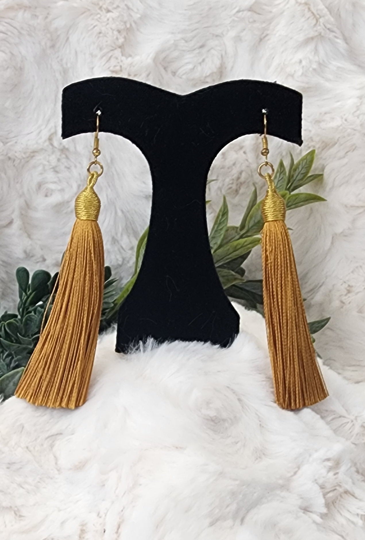 Elegant Long Gold Tassel Earrings