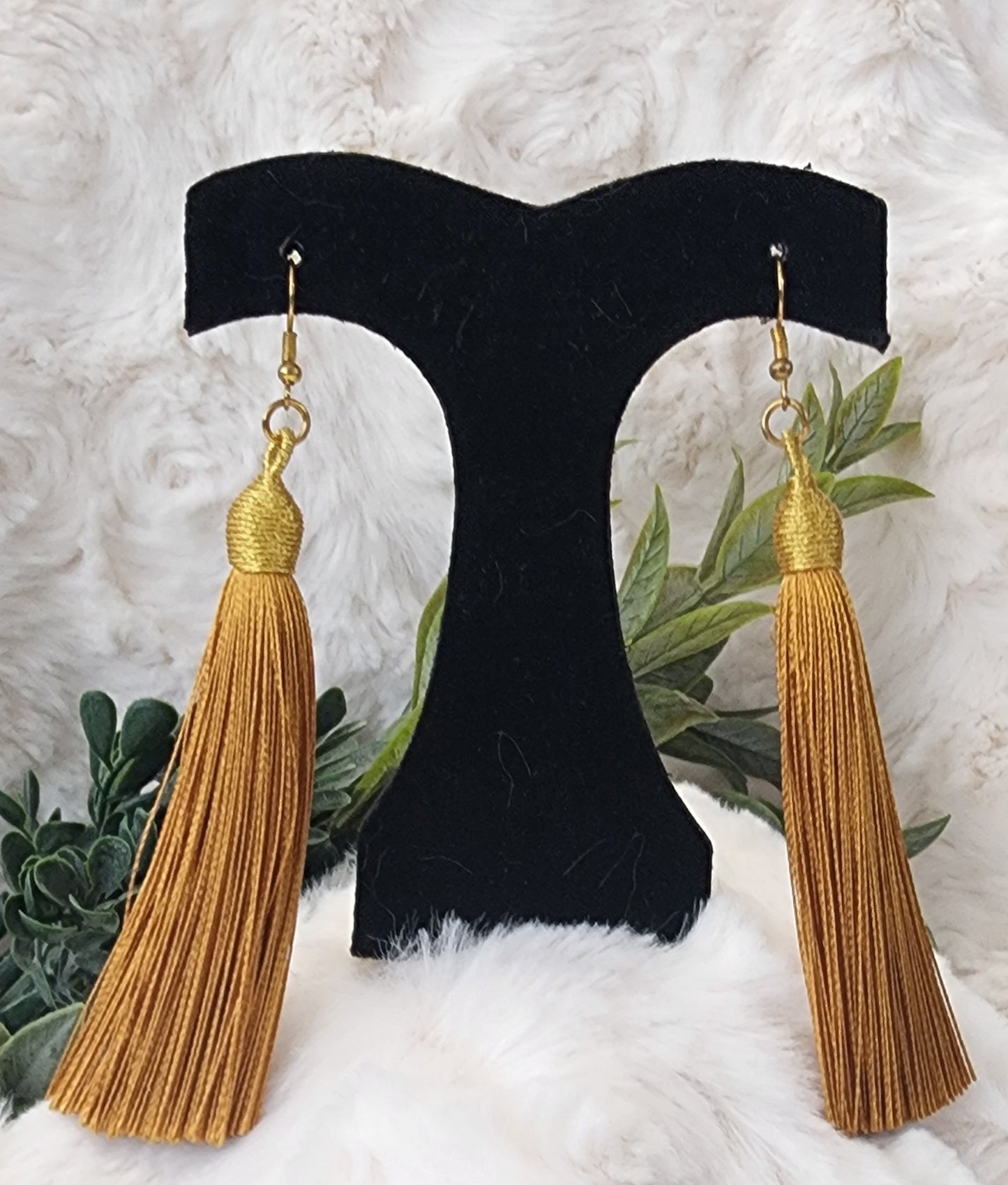 Elegant Long Gold Tassel Earrings