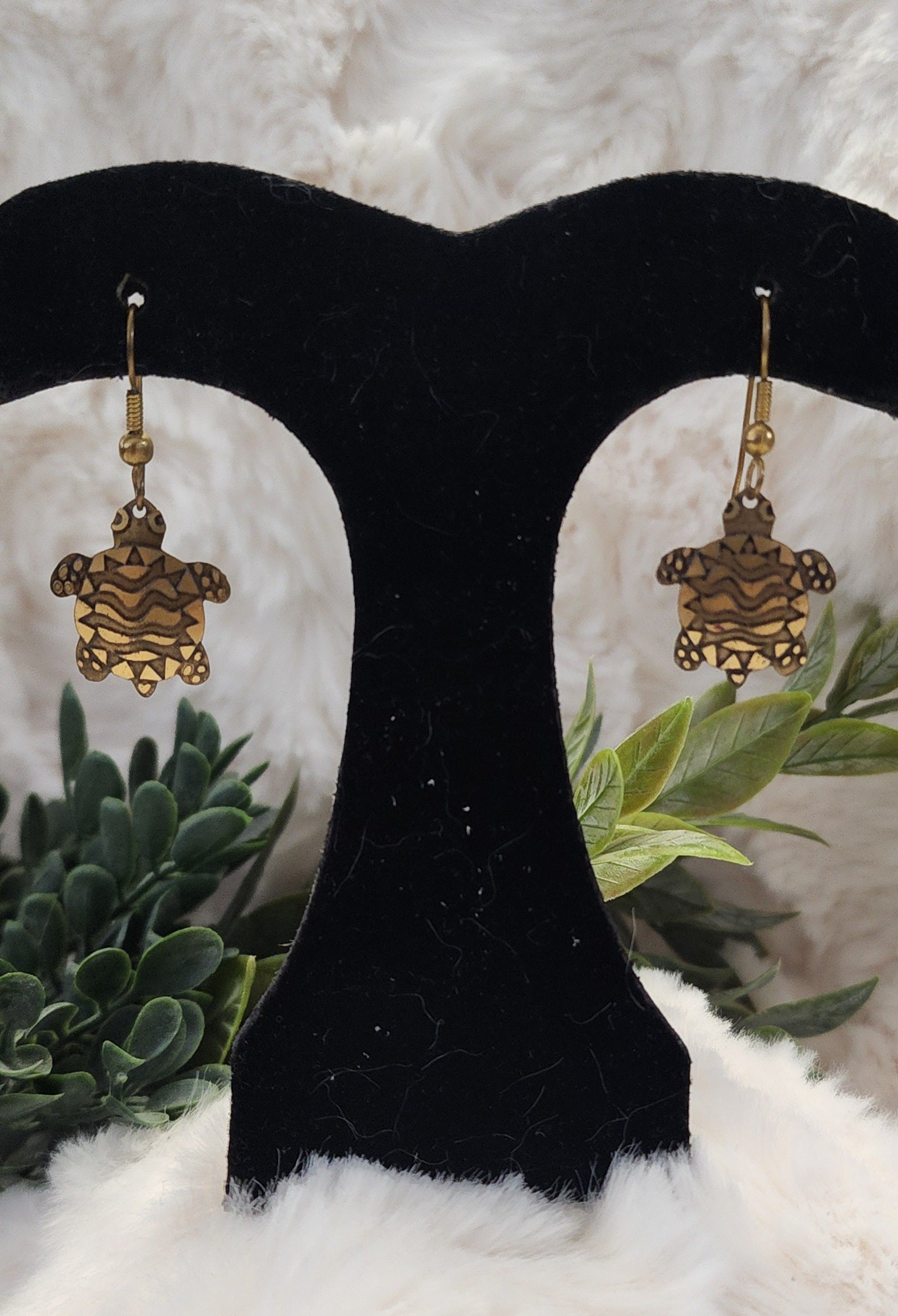 Golden Turtle Earrings