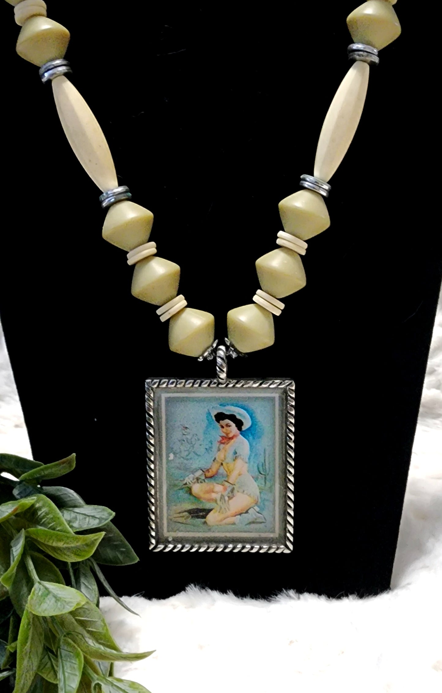 Mix of Vintage & Homemade Cowgirl Beaded Necklace