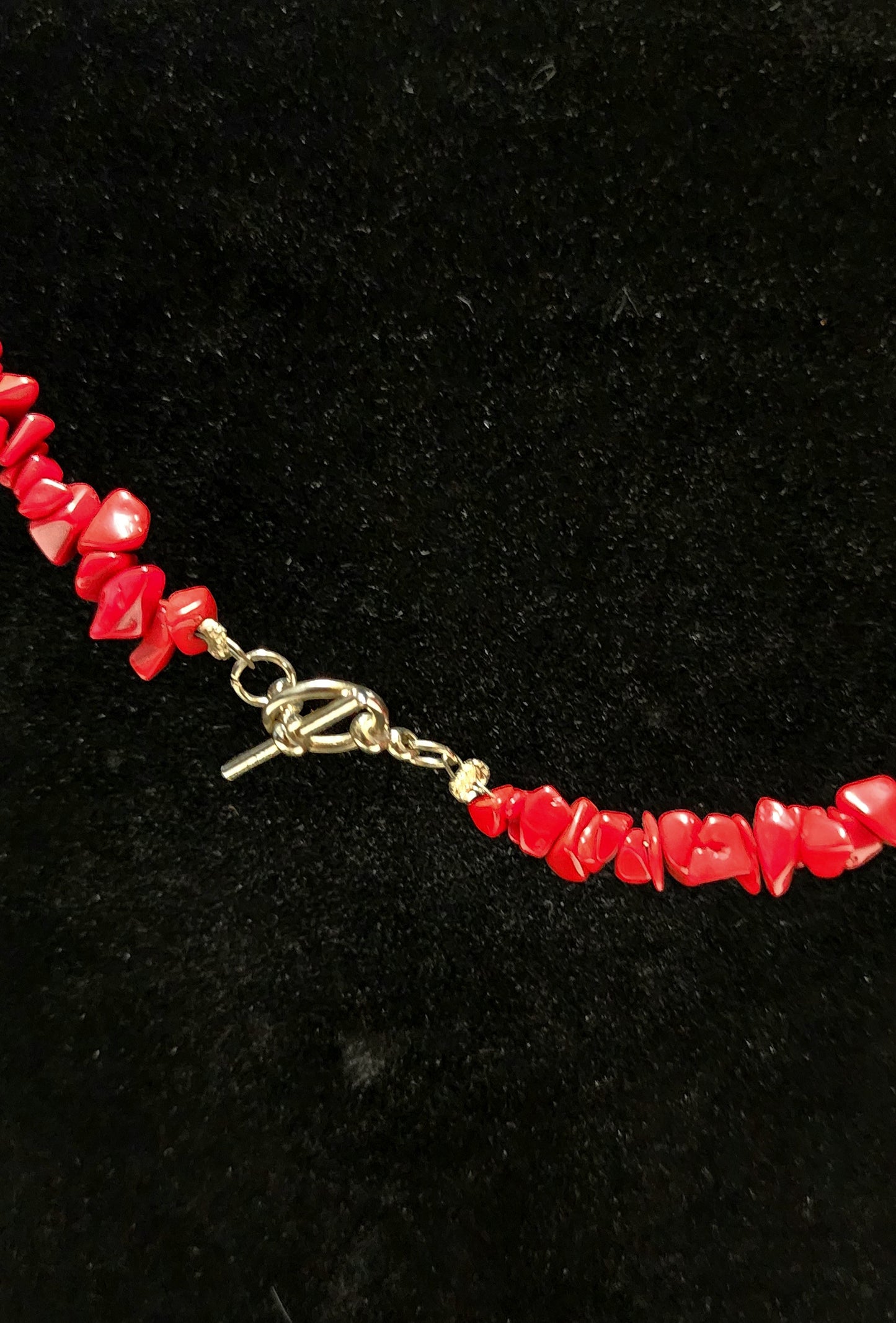Handmade Red Beaded Necklace with Pendant