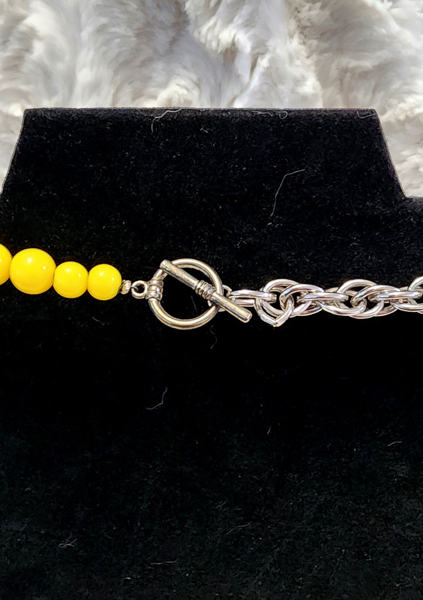 Vintage & Handmade Yellow, Red & Orange Cross Pendant Beaded Necklace
