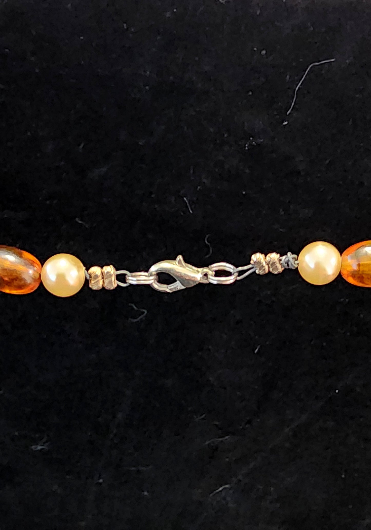Vintage & Handmade Red, Orange, Gold & Copper Necklace with Cross & Heart Pendants