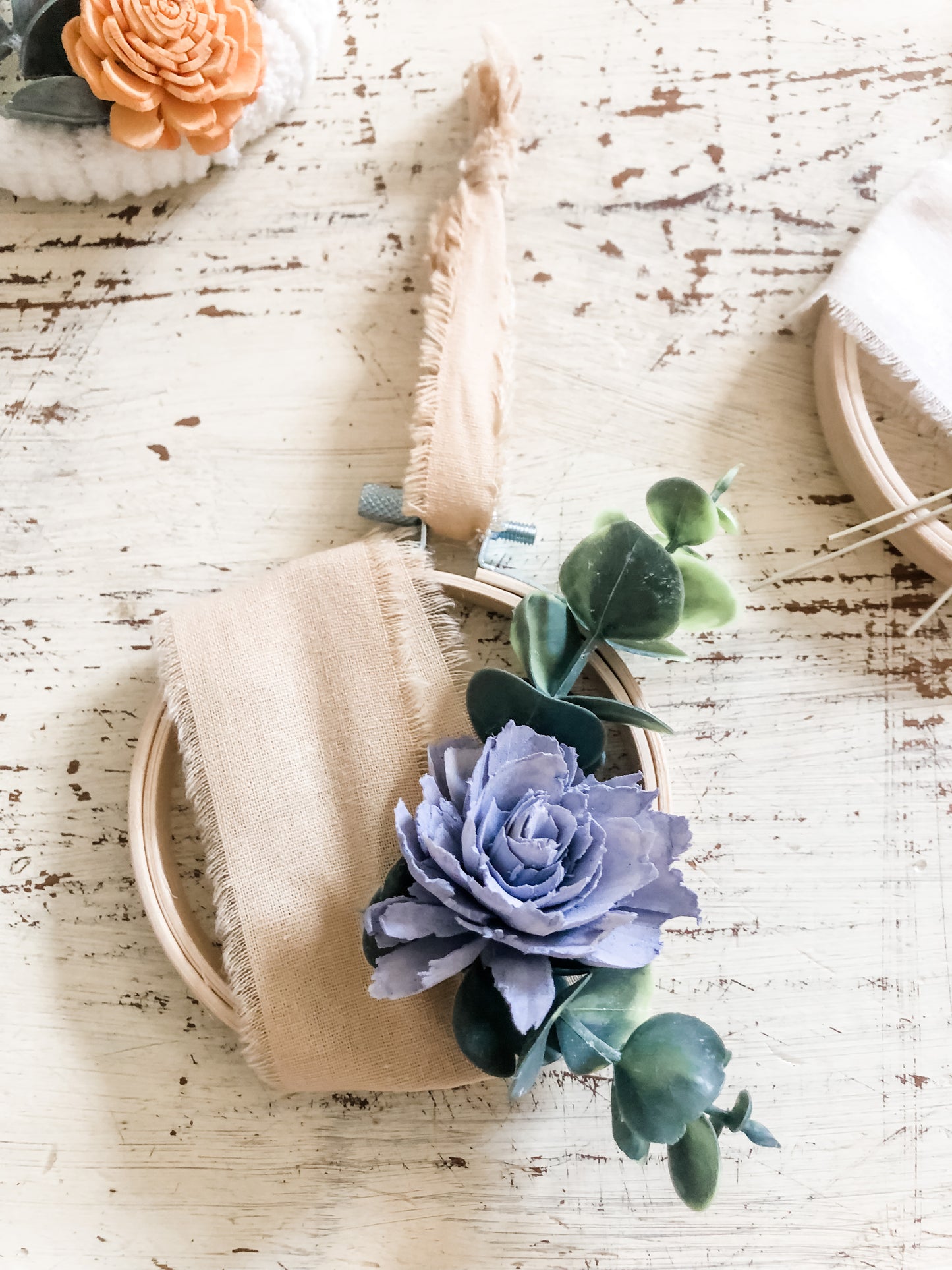 Purple Foral with Eucalyptus Accents Decor