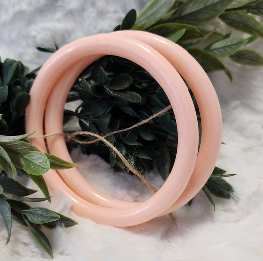 Pair of Vintage Peach Colored Bangle Bracelets