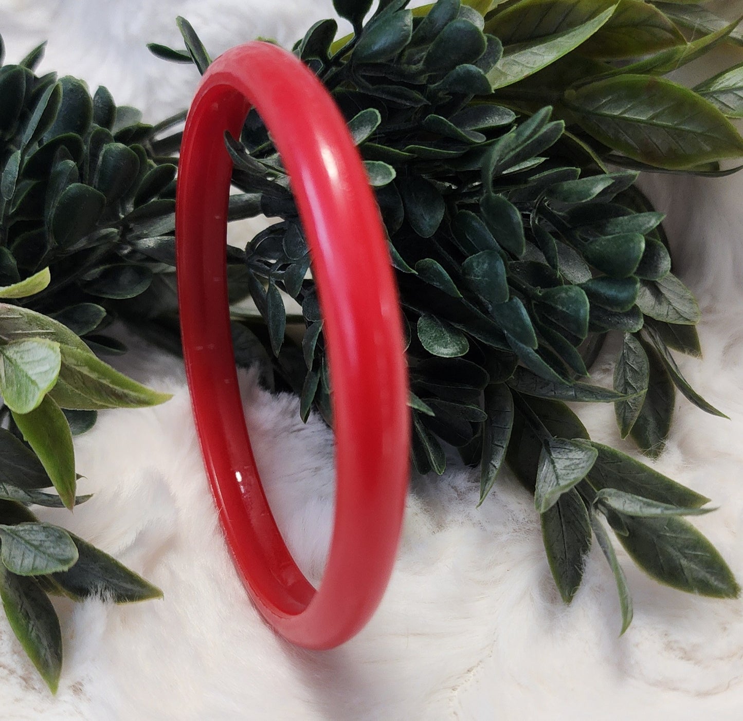 Slender Vintage Red Bangle Bracelet