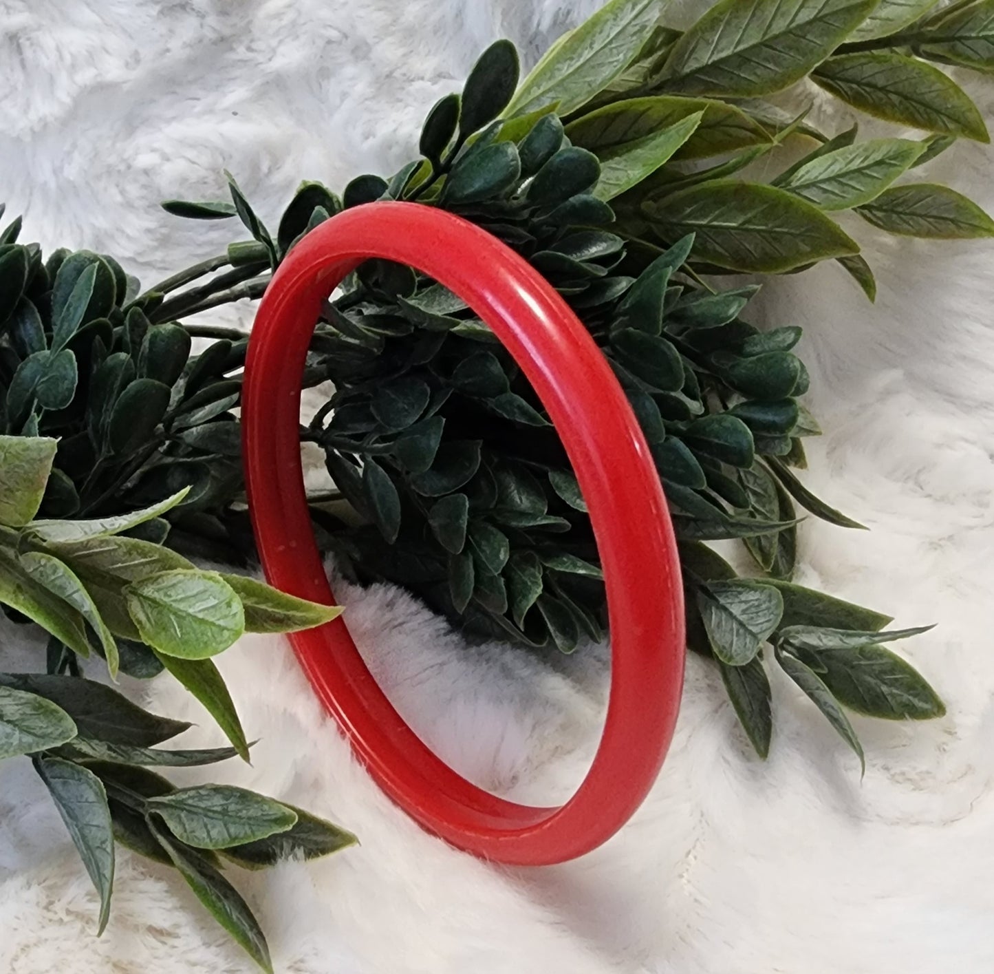 Slender Vintage Red Bangle Bracelet